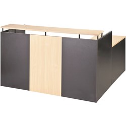 OM Reception Counter 1800W x 750D x 1100mmH Beech And Charcoal