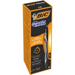 Bic Gelocity Gel Pen Retractable Medium 0.7mm Black