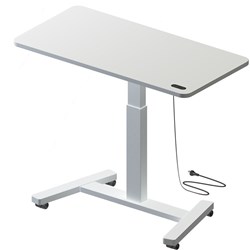 Hot Spot Mobile Sit To Stand Desk 1200W x 600D x 750 - 1200mmH White Top White Frame