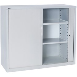 Rapidline Go Tambour Door Cupboard Includes 2 Shelves 900W x 473D x 1200mmH White