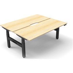 Rapidline Boost+ Back to Back Workstation 2 Person 1800W x 1500D x 1270mmH Oak/Black
