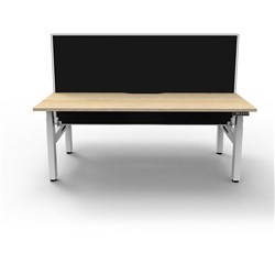 Rapidline Boost+ Back To Back Workstation + Screen 2 Person 1200mmW Oak/White