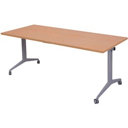 Rapidline Flip Top Table 1500W x 750D x 730mmH Beech Top Silver Frame