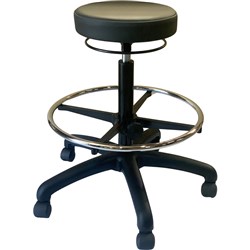 K2 NTR Oxford Round Draft Medical Stool With Foot Chrome Ring Black
