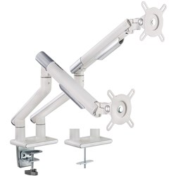 Ergovida Premium Slim Spring Assistant Aluminium Dual Monitor Arm White