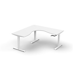 Rapidline Boost Manual Height Corner Workstation 1500/1500W x 750D x 705-1155mmH White/Wht