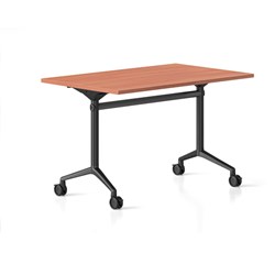 Rapidline Typhoon Flip Top Table 1500W x 750D x 750mmH Cherry Top All Black Frame