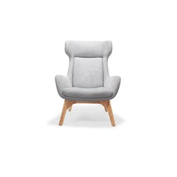 Rapidline Calypso Lounge Chair 1 Seater 800W x 800D x 1080mmH Wing Back Light Grey Fabric