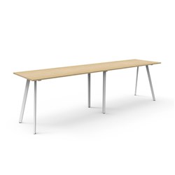 Rapidline Eternity High Bar Table 3600W x 900D x 1050mmH Natural Oak Top White Frame