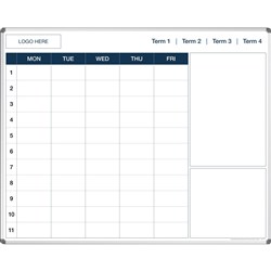 Visionchart Magnetic With Sections 1 Term School Planner Whiteboard 1500x1200mm