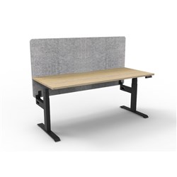 Rapidline Boost+ Single Sided Workstation + Grey Eco Screen 1800Wx750Dx620-1270mmH Oak/Blk