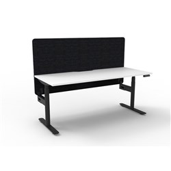 Rapidline Halo+ Single Sided Workstation + Black Eco Screen 1500Wx750Dx620-1270mmH Wht/Blk