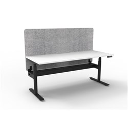 Rapidline Halo+ Single Sided Workstation + Grey Eco Screen +Tray 1800Wx620-1270mmH Wht/Bl