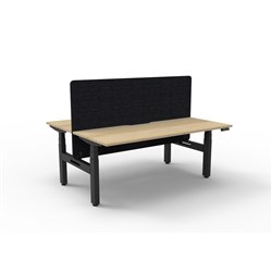 Rapidline Boost+ Back To Back Workstation + Black Eco Screen 2 Person 1500mmW Oak/Black