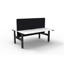 Rapidline Boost+ Back To Back Workstation + Black Eco Screen 2 Person 1500mmW White/Black