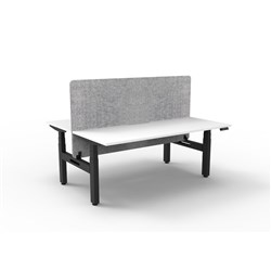 Rapidline Boost+ Back To Back Workstation + Grey Eco Screen 2 Person 1500mmW White/Black