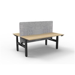 Rapidline Boost+ Back To Back Workstation + Grey Eco Screen 2 Person 1800mmW Oak/Black