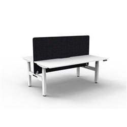 Rapidline Boost+ Back To Back Workstation + Black Eco Screen 2 Person 1800mmW White/White