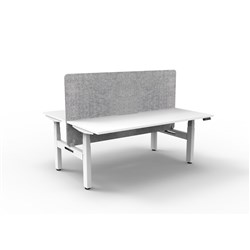 Rapidline Boost+ Back To Back Workstation + Grey Eco Screen 2 Person 1800mmW White/White