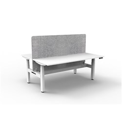 Rapidline Boost+ Back to Back Workstation + Grey Eco Screen + Tray 2 Person 1500mmW Wht/Wh