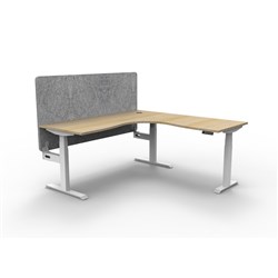 Rapidline Boost+ Corner Workstation + Grey Eco Screen 1500/1500W Oak/White