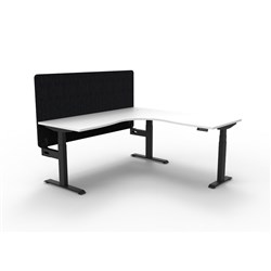 Rapidline Boost+ Corner Workstation + Black Eco Screen 1500/1500W White/Black