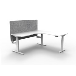 Rapidline Boost+ Corner Workstation + Grey Eco Screen 1800/1500W White/White