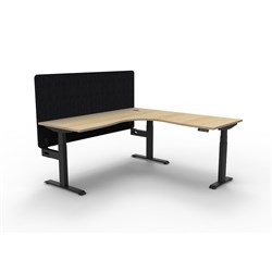 Rapidline Boost+ Corner Workstation + Black Eco Screen 1800/1800W Oak/Black