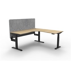 Rapidline Boost+ Corner Workstation + Grey Eco Screen 1800/1800W Oak/Black
