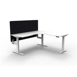 Rapidline Boost+ Corner Workstation + Black Eco Screen 1800/1800W White/White