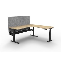 Rapidline Boost+ Corner Workstation + Grey Eco Screen + Tray 1800/1800W Oak/Black