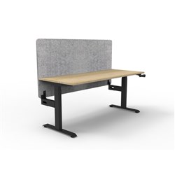 Rapidline Boost Manual Height Adjustable Single Workstation Grey Eco Screen 1500W Oak/Blk