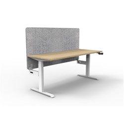 Rapidline Boost Manual Height Adjustable Single Workstation Grey Eco Screen 1800W Oak/Wht