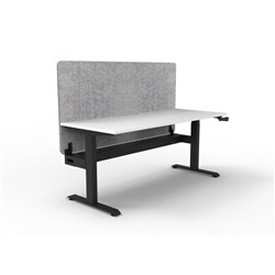 Rapidline Boost Manual Height Adjustable Single Workstation Grey Eco Screen+Tray 1500W W/B