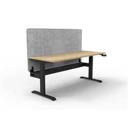 Rapidline Boost Manual Height Adjustable Single Workstation Grey Eco Screen+Tray 1800W O/B