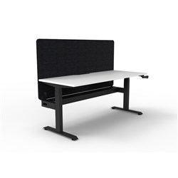Rapidline Boost Manual Height Adjustable Single Workstation Blk Eco Screen+Tray 1800W W/B