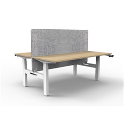 Rapidline Boost Manual Height Adjust B2B Workstation Gry Eco Screen 2 Person 1200W Oak/Wht