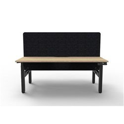 Rapidline Boost Manual Height Adjust B2B Workstation Blk Eco Screen 2 Person 1500W Oak/Blk