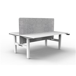 Rapidline Boost Manual Height Adjust B2B Workstation Gry Eco Screen 2 Person 1500W Wht/Wht
