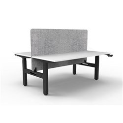 Rapidline Boost Manual Height Adjust B2B Workstation Gry Eco Screen 2 Person 1800W Wht/Blk