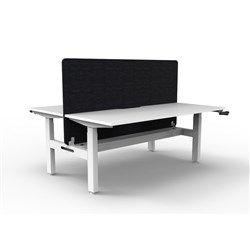 Rapidline Boost Manual Height Adjust B2B Workstation Blk Eco Screen+Tray 2 Person 1200W W/W