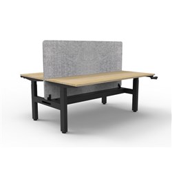 Rapidline Boost Manual Height Adjust B2B Workstation Gry Eco Screen+Tray 2 Person 1800W O/B
