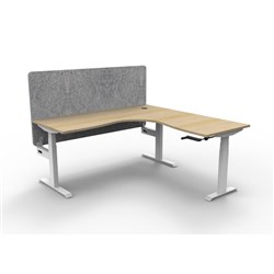 Rapidline Boost Manual Adjust Corner Workstation Grey Eco Screen 1500/1500W Oak/White