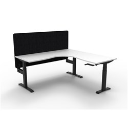 Rapidline Boost Manual Adjust Corner Workstation Black Eco Screen 1800/1500W White/Black