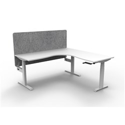 Rapidline Boost Manual Adjust Corner Workstation Grey Eco Screen 1800/1800W White/White