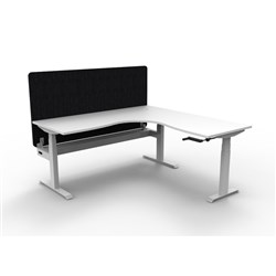 Rapidline Boost Manual Adjust Corner Workstation Black Eco Screen + Tray 1500/1500W W/W
