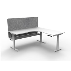 Rapidline Boost Manual Adjust Corner Workstation Grey Eco Screen +Tray 1800/1500W Wht/Wh