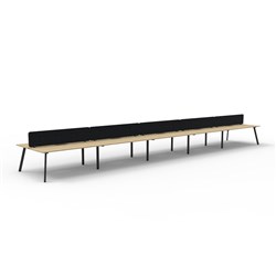Rapidline Eternity Workstation Double Sided 10 Person Black Eco Screen 7500W x 1530mmD O/B