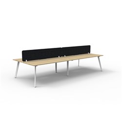 Rapidline Eternity Workstation Double Sided 4 Person Black Eco Screen 3000W x 1530mmD O/W