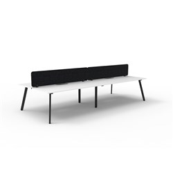 Rapidline Eternity Workstation Double Sided 4 Person Black Eco Screen 3600W x 1530mmD W/B